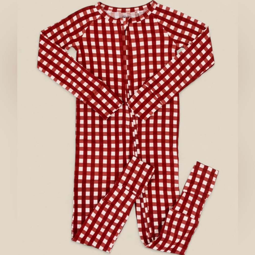 Dream Big Little Co Red Plaid Holiday Romper 0-3 3-6 18-24 months